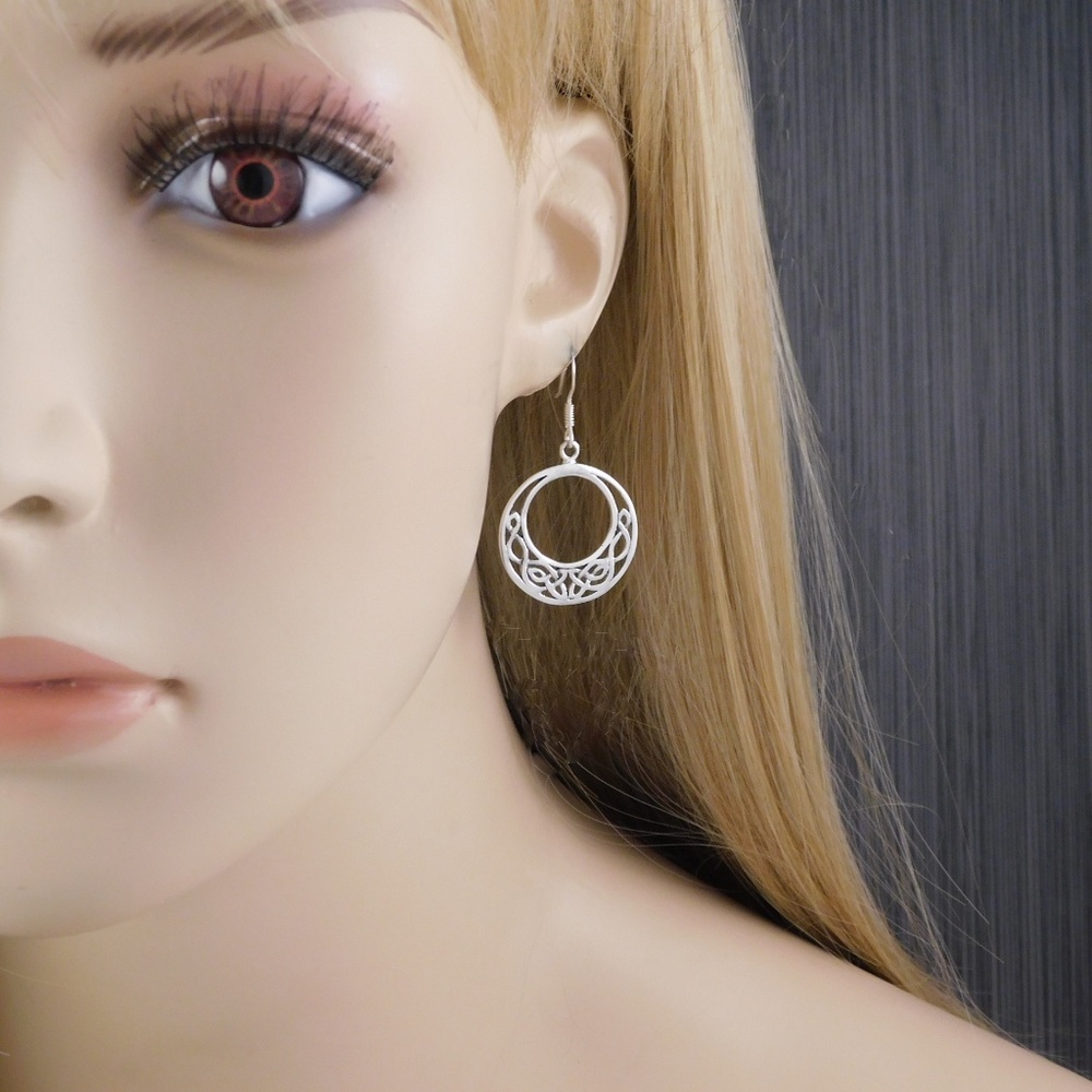 Celtic Weave Hoop Sterling Silver Earrings